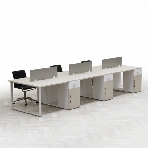 Bàn Cụm 6 Nhân Viên Cao Cấp Fergus FGBCNV013