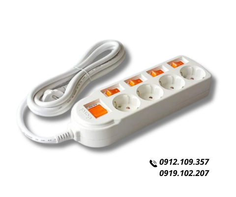 Ổ Cắm Điện Hàn Quốc 4 Lỗ 5 Công Tắc Dosel DM2221