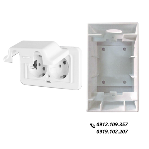 [Combo] Đế Dày Và Ổ Cắm Chống Nước Nắp Ngang Hàn Quốc Dosel