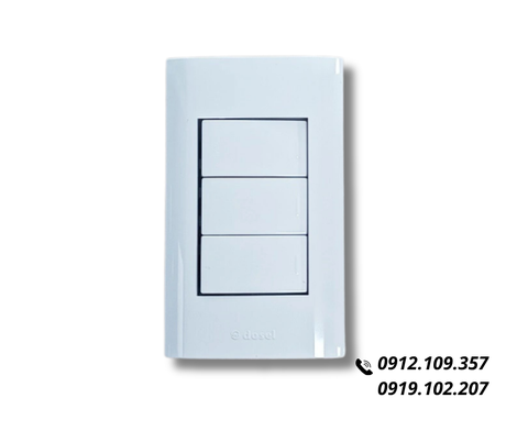 Công Tắc Điện Âm Tường 3 Nút Nhấn Hàn Quốc Dosel DLW2108