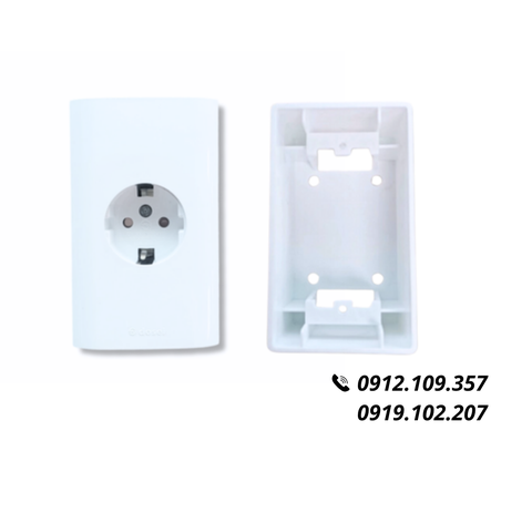 [Combo] Đế Dày Và Ổ Cắm Âm Tường 1 Lỗ Hàn Quốc Dosel