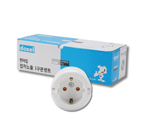 Ổ Cắm Điện Đế Nổi 1 Chấu Hàn Quốc Dosel DC1210 (Hộp 20 Cái)