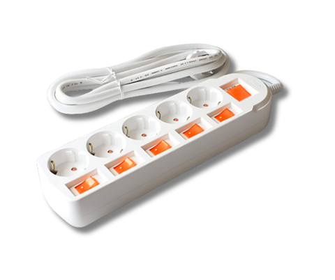 Ổ Cắm Điện Hàn Quốc 5 Lỗ 6 Công Tắc Dosel DM2225