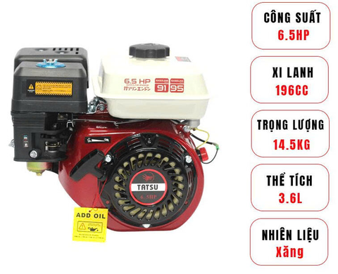 Động Cơ Xăng 6.5HP Tatsu TU6.5