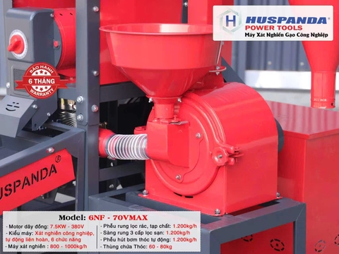 Máy Xát Nghiền Gạo Công Nghiệp HUSPANDA 6NF-70VMAX