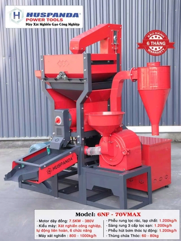 Máy Xát Nghiền Gạo Công Nghiệp HUSPANDA 6NF-70VMAX