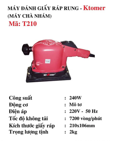 Máy Chà Nhám Rung Ktomer T210 200W