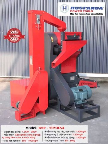 Máy Xát Nghiền Gạo Công Nghiệp HUSPANDA 6NF-70VMAX