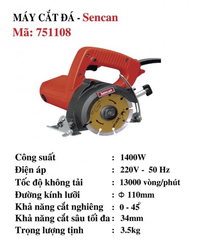 Máy Cắt Gạch Sencan 751108 1400W