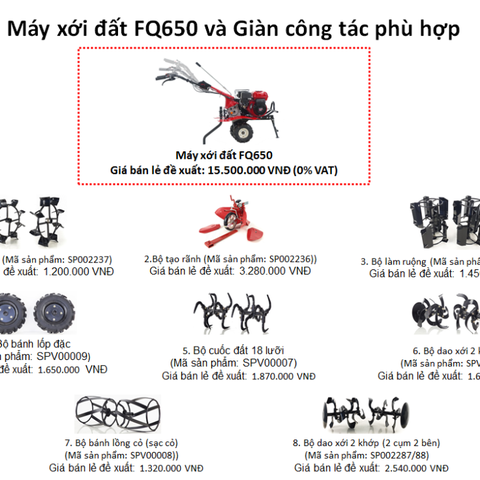 Máy Xới Đất Chạy Xăng 5.5HP Honda FQ650