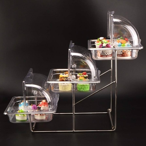 KHAY BUFFET 3 TẦNG CÓ NẮP ĐẬY CAO CẤP