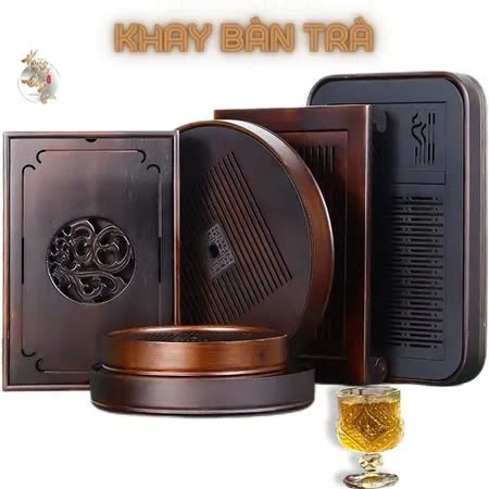 KHAY ĐỰNG ẤM CHÉN BÀN TRÀ BẰNG GỖ