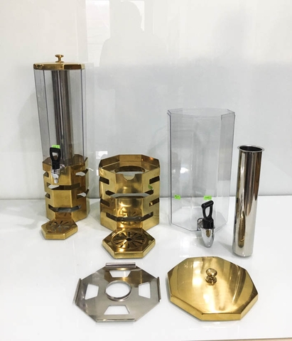 BÌNH ĐỰNG NƯỚC TRÁI CÂY BÁT GIÁC MẠ VÀNG