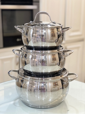 BỘ NỒI INOX THIẾT KẾ HÌNH TRÒN SANG TRỌNG