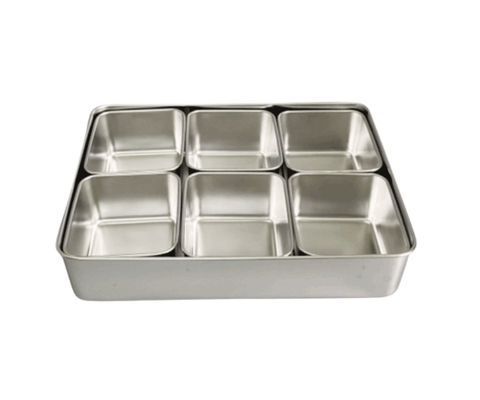 KHAY INOX ĐỰNG GIA VỊ 6 NGĂN