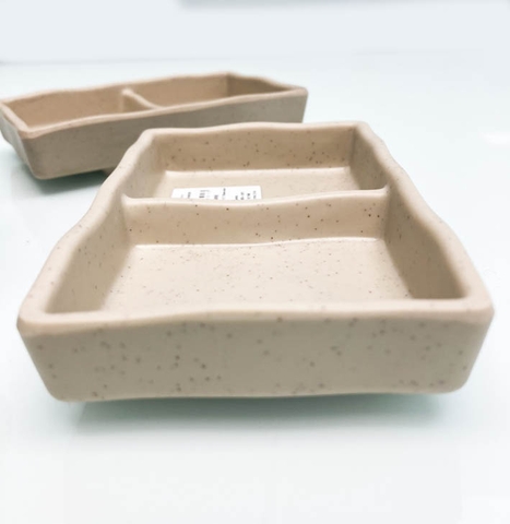 ĐĨA TƯƠNG NHÁM 2 NGĂN NÂU ĐÁ