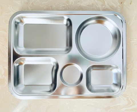 KHAY CƠM INOX 5 NGĂN A3