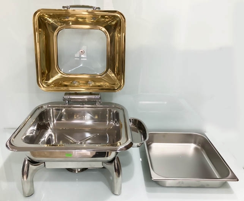 NỒI BUFFET L017 NẮP KÍNH MẠ VÀNG SANG TRỌNG