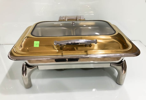 NỒI BUFFET NẮP KÍNH MẠ VÀNG