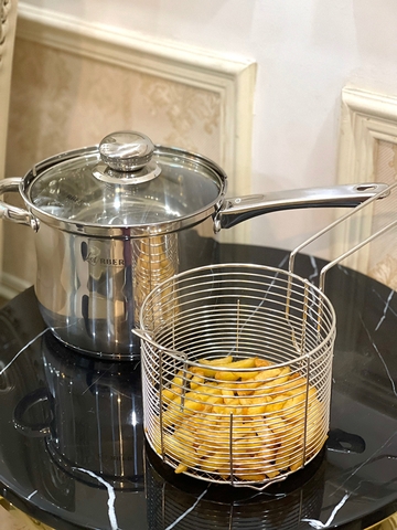 QUÁNH INOX CHIÊN NGẬP DẦU CÓ GIỎ VỚT