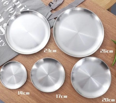 SÉT 5 ĐĨA INOX TRÒN HÀN QUỐC