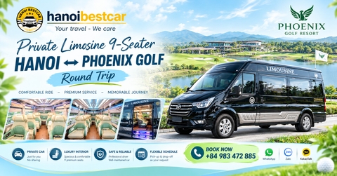 Phoenix Golf Resort Transfer from Hanoi- PRIVATE CAR & LIMOSINE