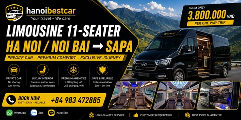 HA NOI / NOI BAI - SAPA ( LIMOSINE 11 SEAT PRIVATE CAR)