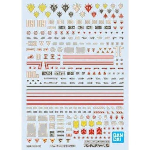 Decal Nước GUNDAM DECAL 38 HGUC ZEON 3 - Bandai