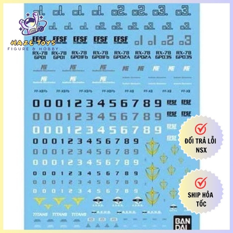 Decal Nước GUNDAM DECAL 30 HGUC MULTIUSE - EARTH FEDERATION 1 - Bandai