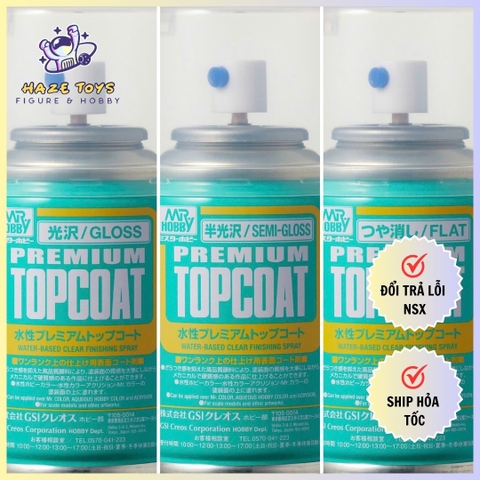 [Chính hãng] Dụng cụ lắp mô hình Gundam - Sơn xịt phủ bảo vệ mô hình Premium Top Coat