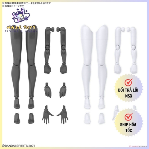 30MS OPTION BODY PARTS ARM PARTS & LEG PARTS [WHITE/BLACK]