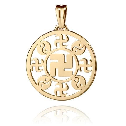 Mặt dây chuyền chữ Vạn vàng 18kt - 25mm