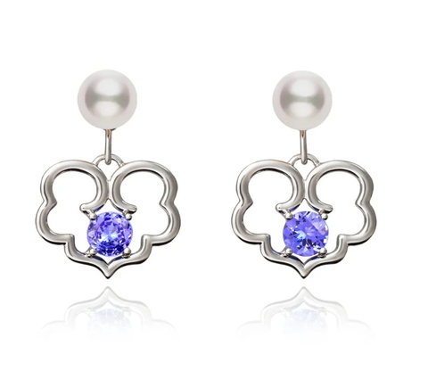 Khuyên tai Phước Lành Vĩnh Cửu (The Timeless Blessings -18kt White Gold with Tanzanite)