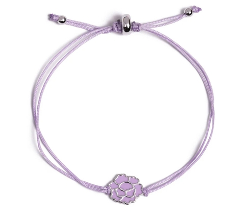 Vòng tay dây nylon - Mẫu đơn tím (Tang Peony)