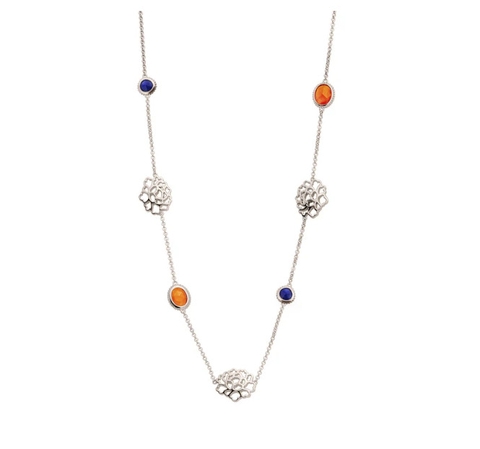 Dây chuyền - Mẫu đơn màu bạc (Majestic Tang Peony 16