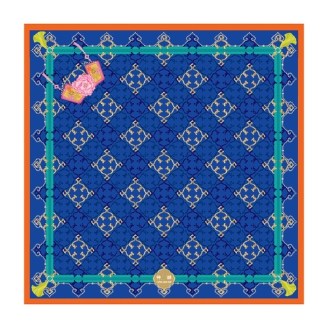 Khăn lụa Nét Tao Nhã Người Mãn Châu - Xanh dương (Manchurian Elegance)