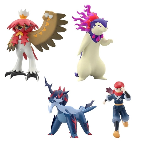 Mô Hình Ráp Sẵn POKEMON SCALE WORLD HISUI REGION REI & TYPHLOSION & DECIDUEYE& SAMUROTT (HISUIAN FORM) của Bandai Nhật