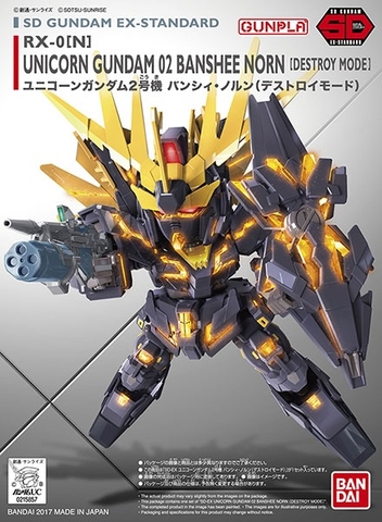 Mô Hình Lắp Ráp SD Gundam EX Standard Unicorn Gundam 2 Banshee Norn của Bandai nhật bản