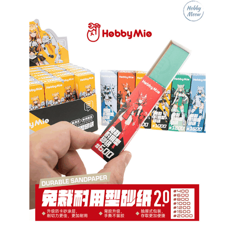 Dụng Cụ Hobby Mio Giấy Nhám Dán Meow Craftsman 2.0 có sẵn keo dán ( Hộp 20 tờ )