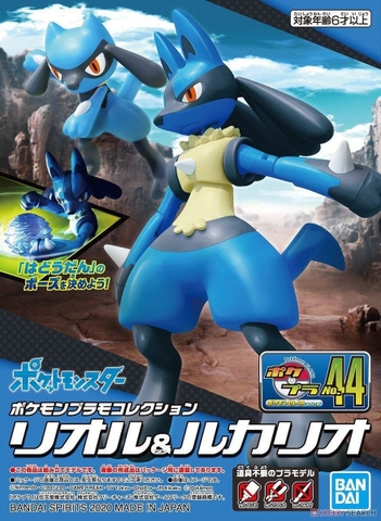 Mô Hình Lắp Ráp Pokemon PLAMO COLLECTION 44 SELECT SERIES RIOLU & LUCARIO của Bandai Nhật Bản