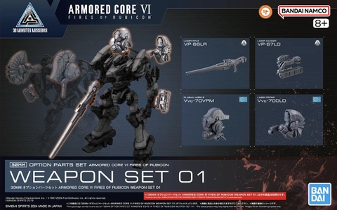 Mô Hình Lắp Ráp 30MM Bộ Phụ kiện OPTION PARTS SET ARMORED CORE Ⅵ FIRES OF RUBICON WEAPON SET 01 của Bandai Nhật Bản