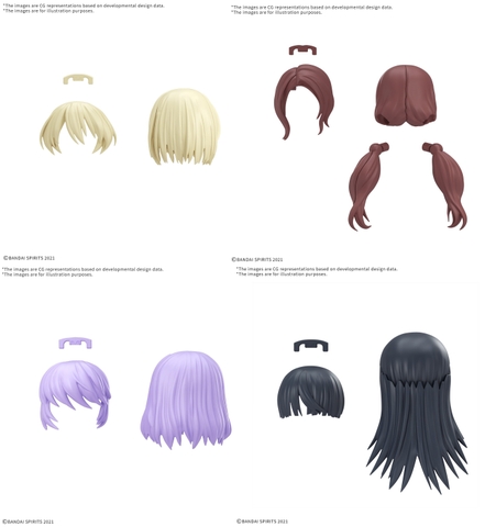 Mô Hình Lắp Ráp Phụ Kiện 30MS OPTION HAIR STYLE PARTS Vol.12 ALL 4 TYPES của Bandai Nhật Bản