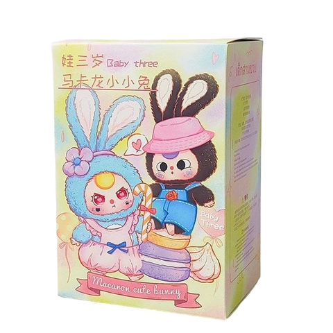 [Hộp Mù] Blindbox hàng sẵn Baby Three : Macaron Cute Bunny có móc khóa dễ thương