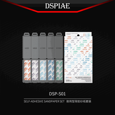 Dụng Cụ DSPIAE Bộ Giấy nhám có keo dính sẵn đánh bóng mô hình DSP-S01 (1 Bộ 100 miếng)