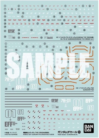 Decal GUNDAM DECAL123 MOBILE SUIT GUNDAM THE ORIGIN MULTIUSE ④ của Bandai Nhật Bản