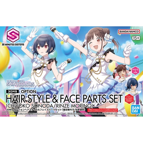 Mô Hình Lắp Ráp 30MS - THE IDOLMASTER - OPTION HAIR STYLE & FACE PARTS SET - CHIYOKO SONODA/RINZE MORINO của Bandai