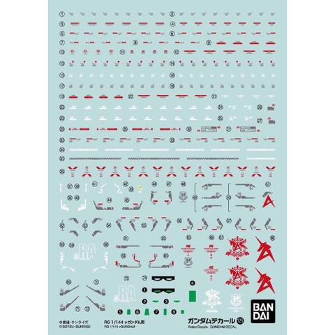 Decal GUNDAM DECAL 125 RG 1/144 νGUNDAM của Bandai Nhật Bản