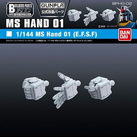 Mô hình lắp Ráp Phụ kiện Gundam BUILDERS PARTS HD 1/144 MS HAND 01 (E.F.S.F.) của Bandai nhật