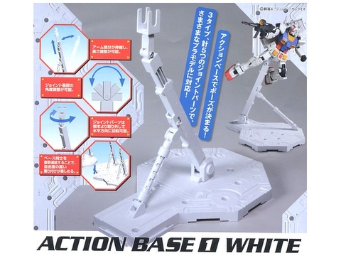 Giá trưng bày Gundam ACTION BASE 1 (WHITE) Display HG RG MG Black Chính Hãng Bandai