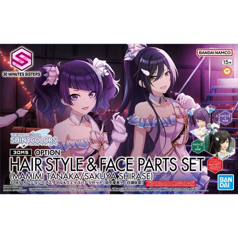 Mô Hình Lắp Ráp 30MS Phụ kiện OPTION HAIR STYLE & FACE PARTS SET (MAMIMI TANAKA/SAKUYA SHIRASE) của Bandai